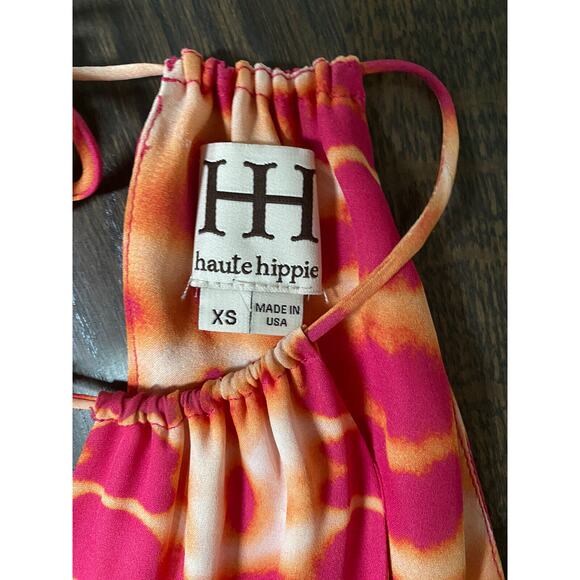 $594~Haute Hippie "Lexi' Print Silk High/Low Dress~XS/S~100%Silk fit like S/M - Picture 5 of 6